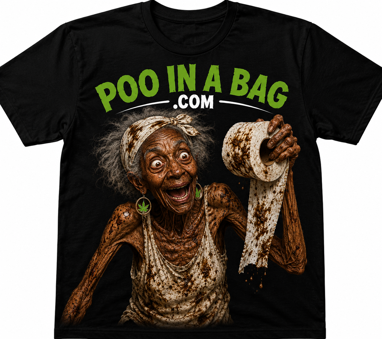 Brooklyn Bridge black T-shirt with Poo In A Bag .com print