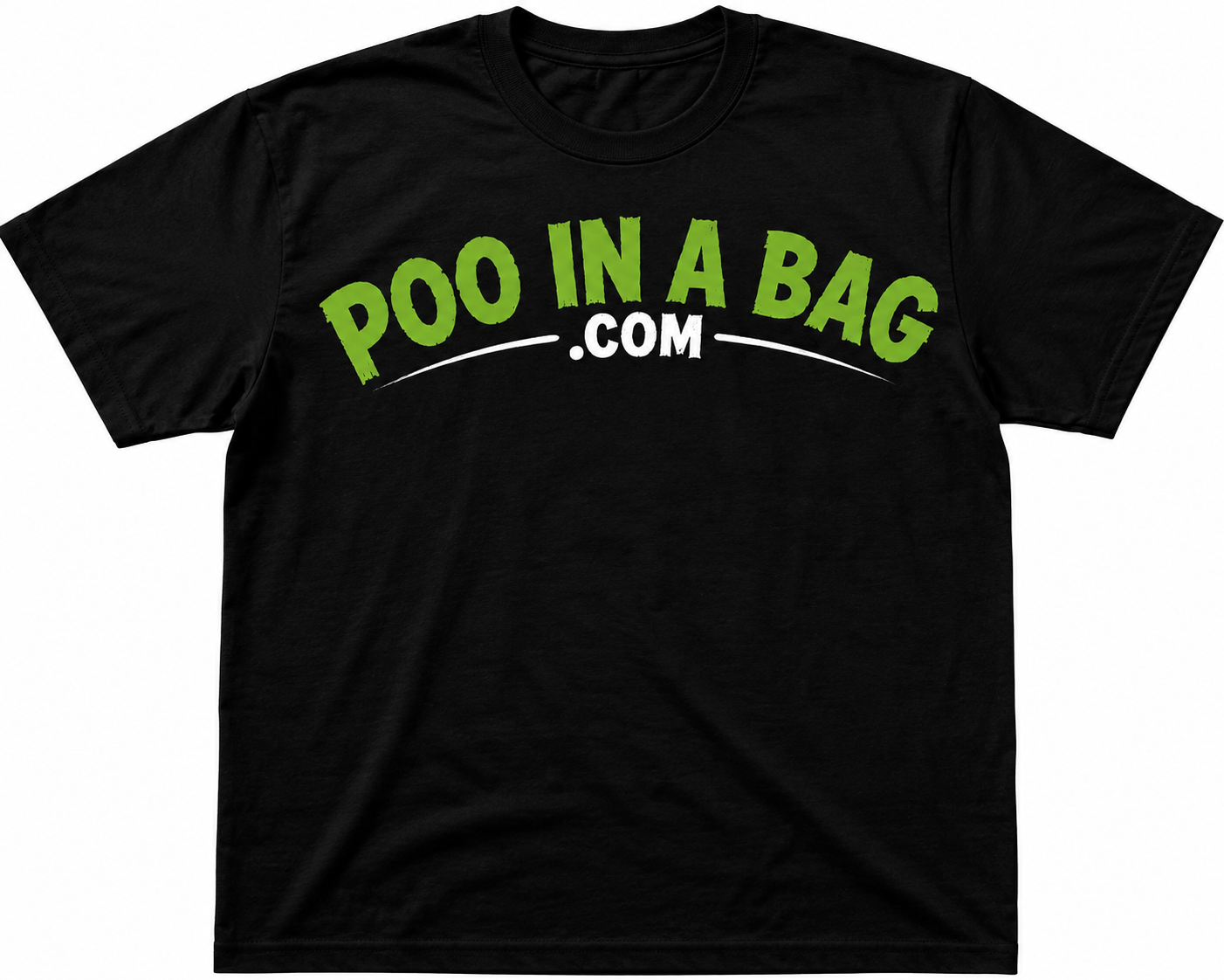 The Logo black T-shirt with green Poo In A Bag wordmark